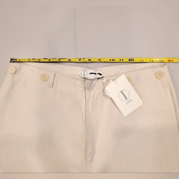 NWT$895 TRE Natalie Ratabesi Missy Two Tone Linen Cotton Trousers Wide Leg Pants - Picture 13 of 16